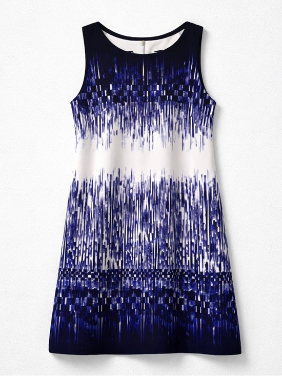 Vince Camuto Dresses & Skirts - Vince Camuto Sleeveless Zip Closure Blue Abstract Print Career Dress